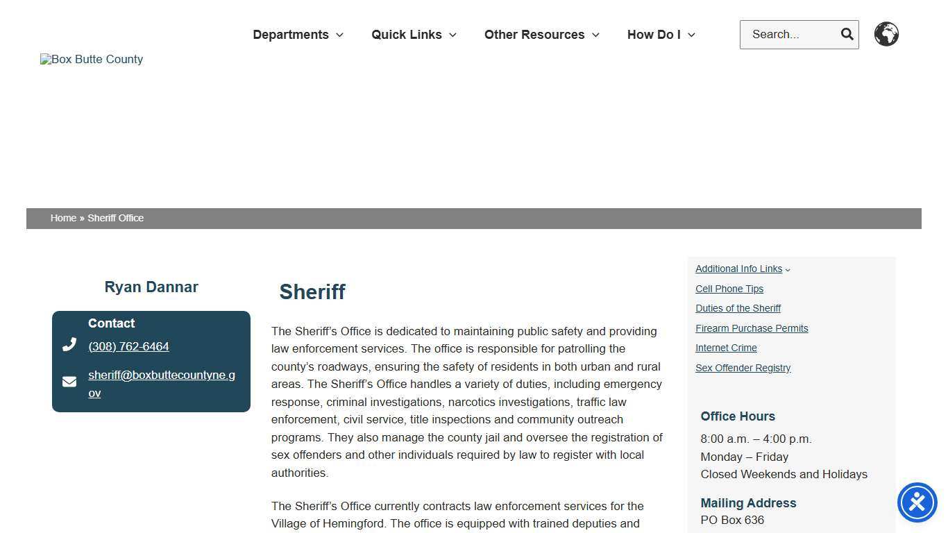 Sheriff Office – Box Butte County