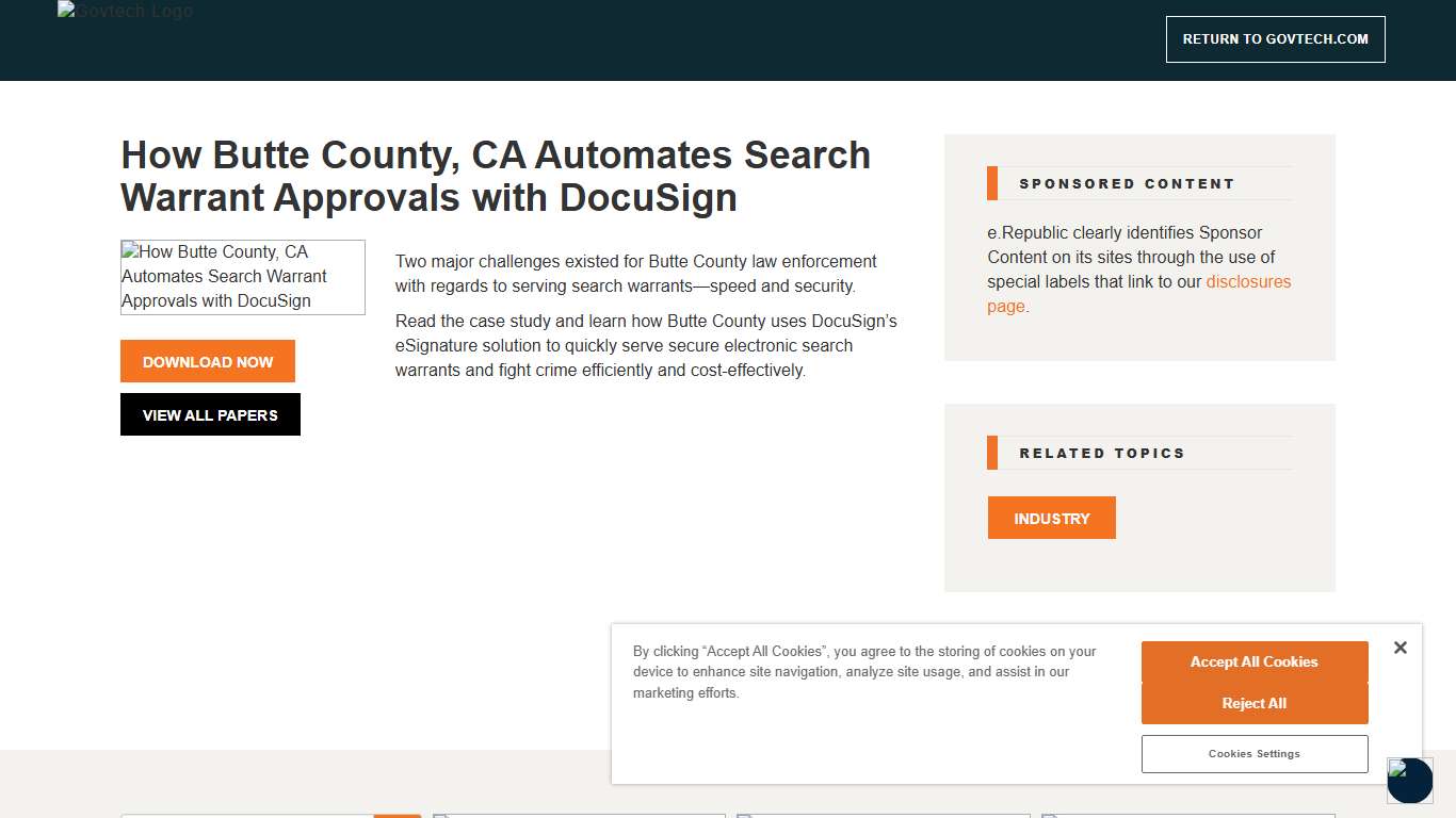 How Butte County, CA Automates Search Warrant Approvals with DocuSign